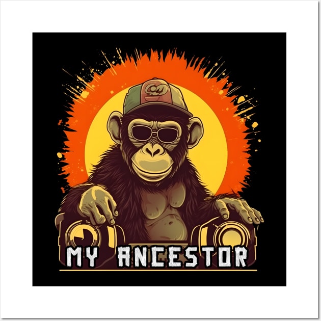 My Ancestor Monkey Cool DJ Ape Wall Art by MLArtifex